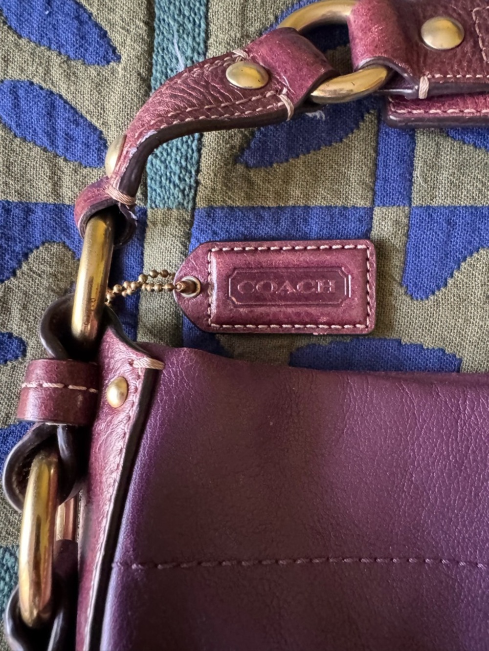 Vintage Coach Carly Hobo Plum Leather Shoulder Bag - Picture 2 of 11